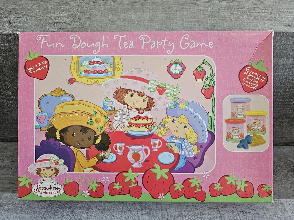 strawberry shortcake tea party game fun dough game & free puzzle